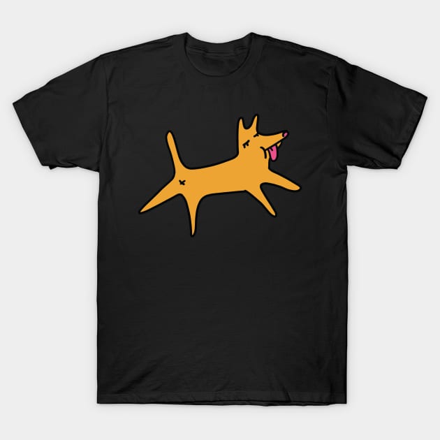 dog showing tongue T-Shirt by Sobchishin